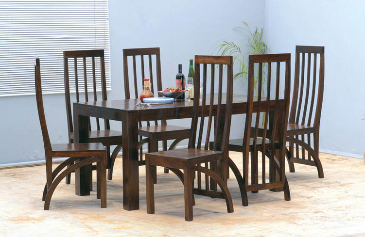 Napoli Six Seater Dining Set (Walnut Finish)